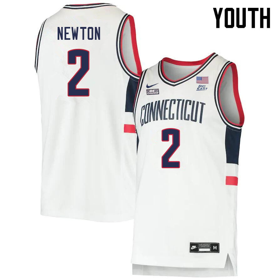 Youth #2 Tristen Newton Uconn Huskies College 2022-23 Basketball Stitched Jerseys Sale-White - Click Image to Close